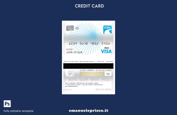 stile verificato Modello di carta di debito per visto bancario industriale e com